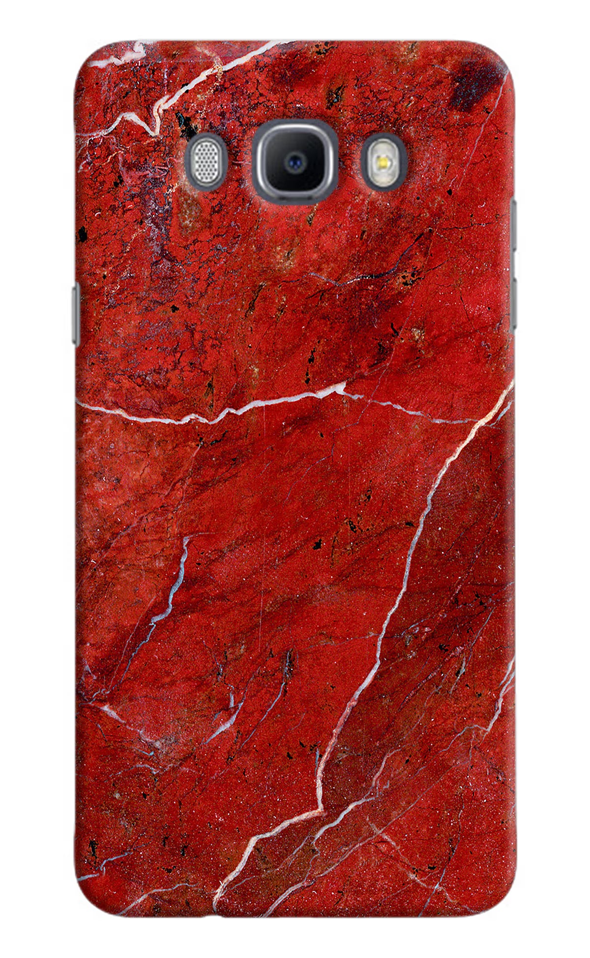 Red Marble Design Samsung J7 2016 Hard Case Back Cover by Casekaro