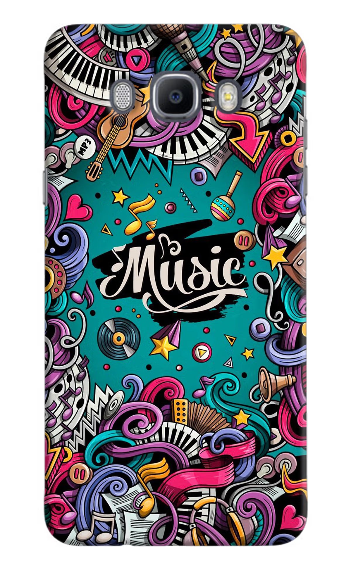 Music Graffiti Samsung J7 2016 Hard Case Back Cover by Casekaro