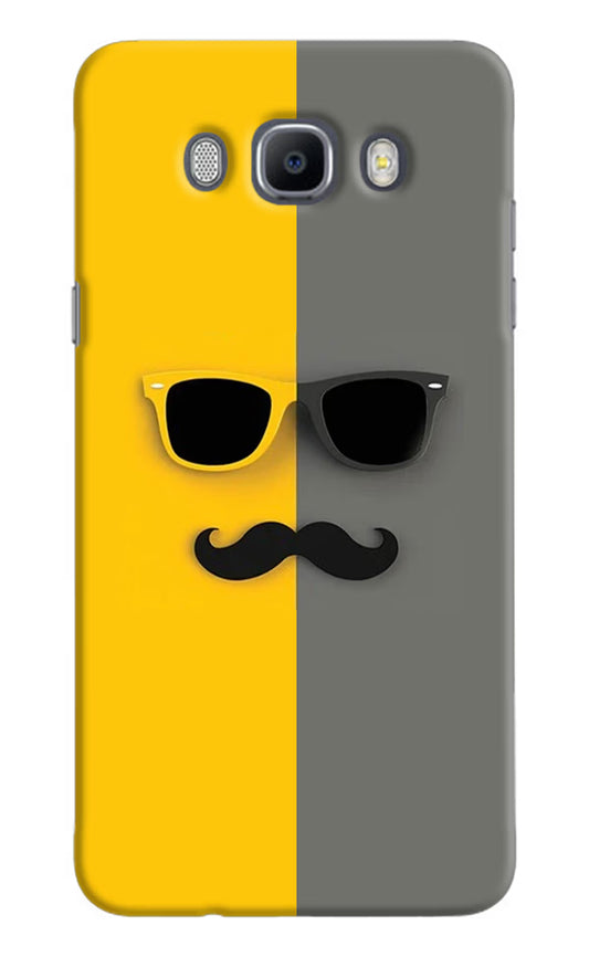 Sunglasses with Mustache Samsung J7 2016 Hard Case Back Cover by Casekaro