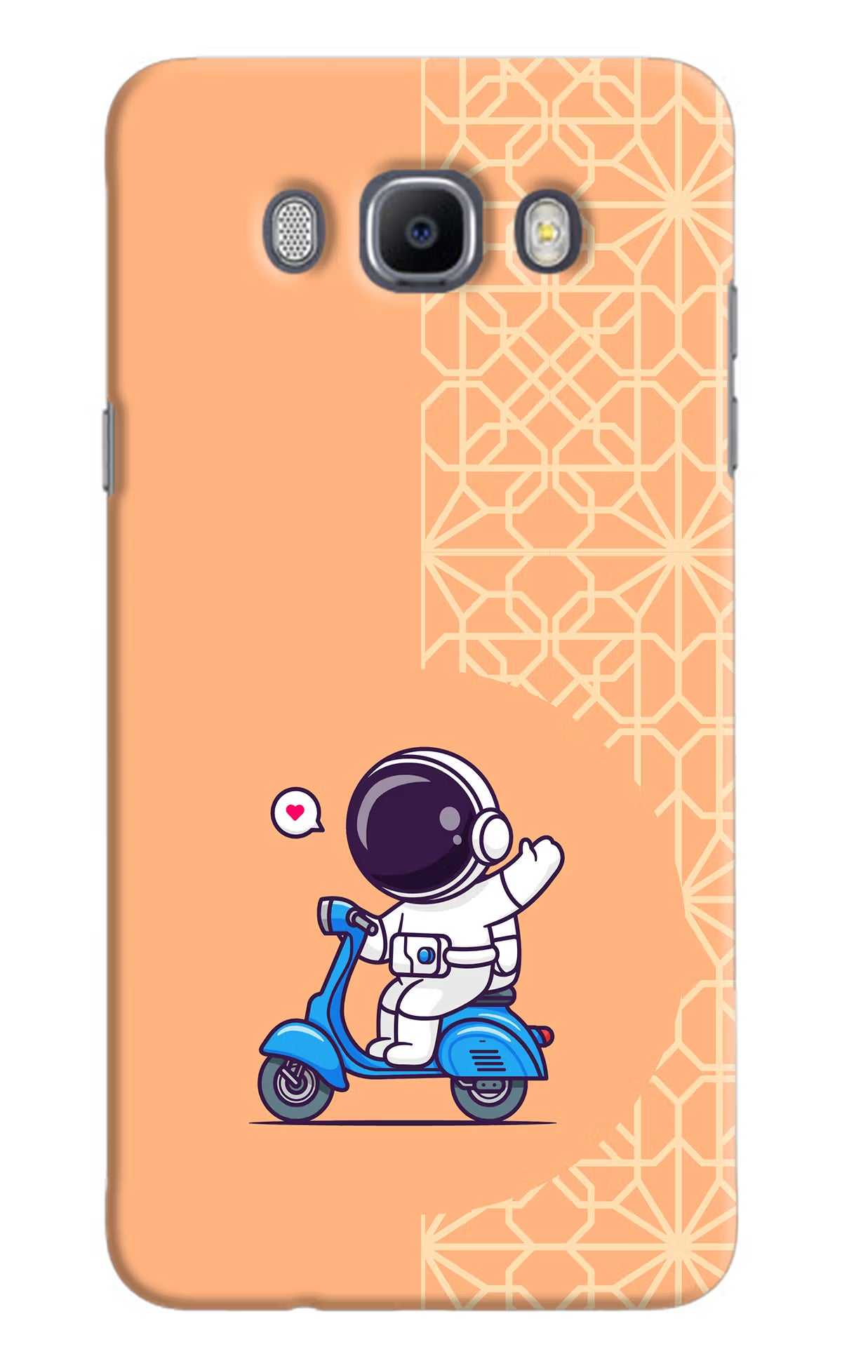 Cute Astronaut Riding Samsung J7 2016 Hard Case Back Cover by Casekaro