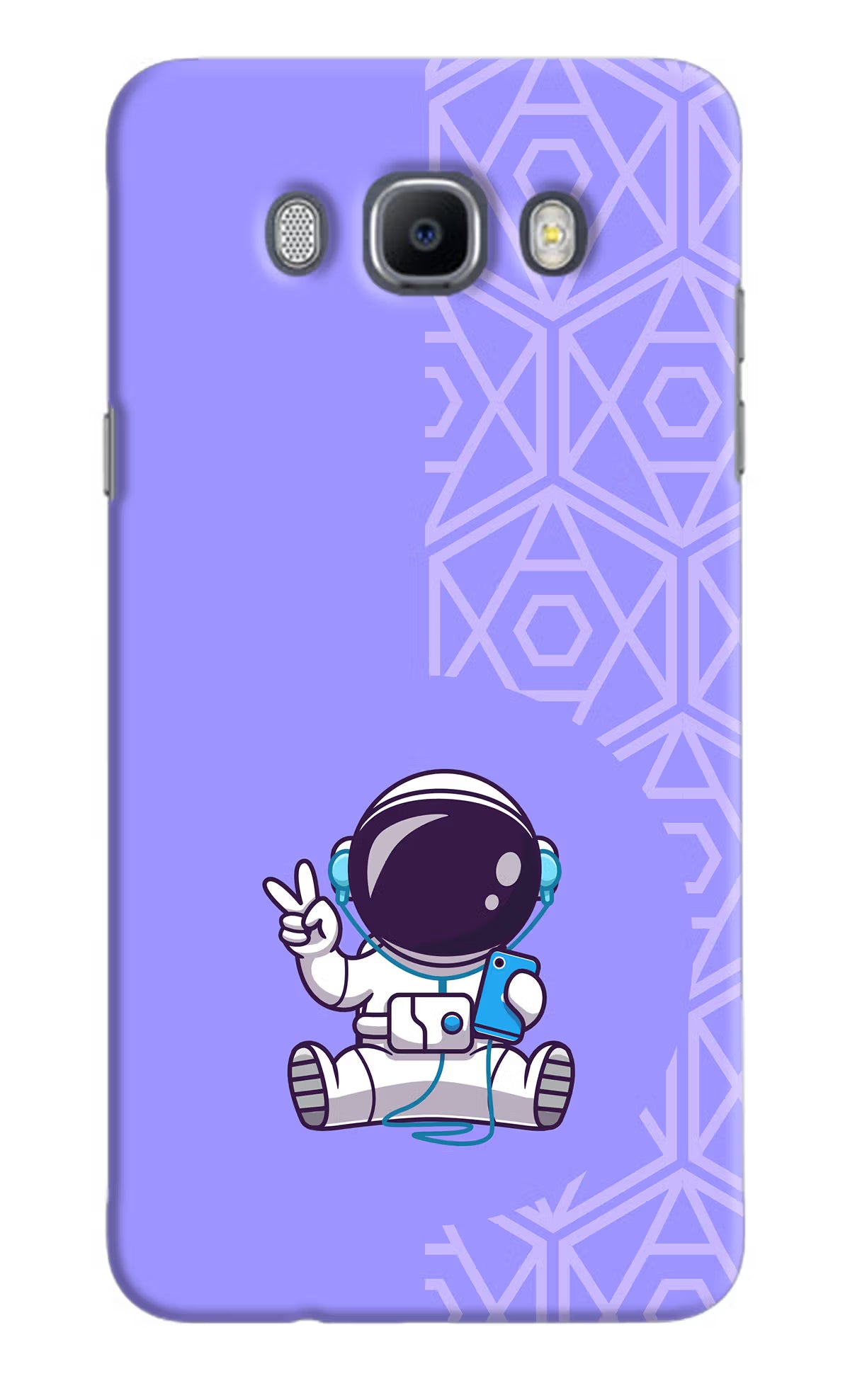 Cute Astronaut Chilling Samsung J7 2016 Hard Case Back Cover by Casekaro