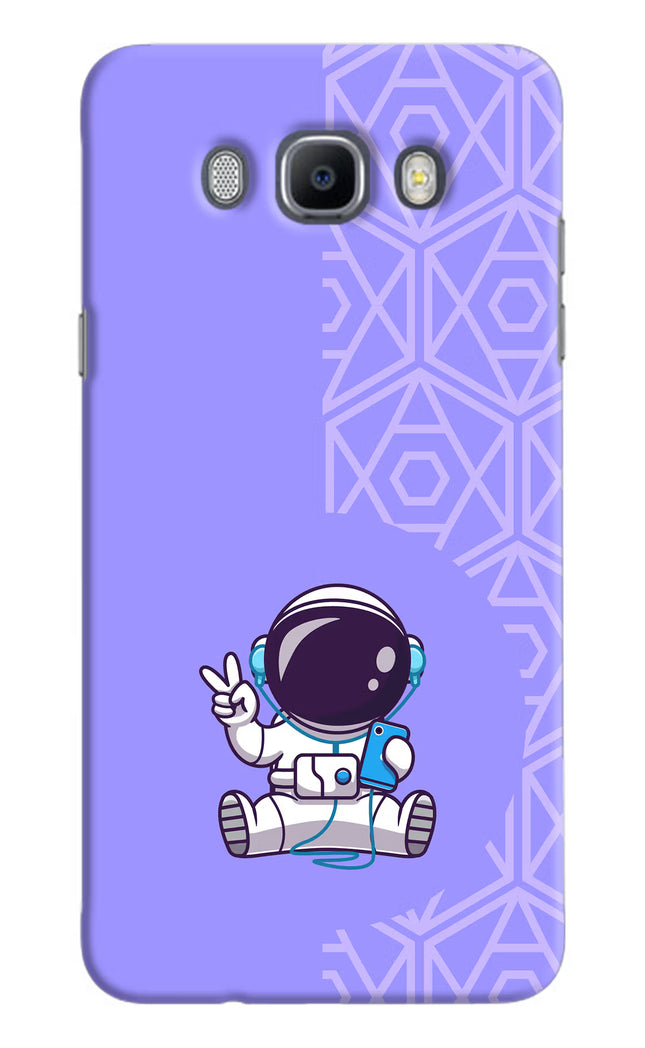 Cute Astronaut Chilling Samsung J7 2016 Hard Case Back Cover by Casekaro