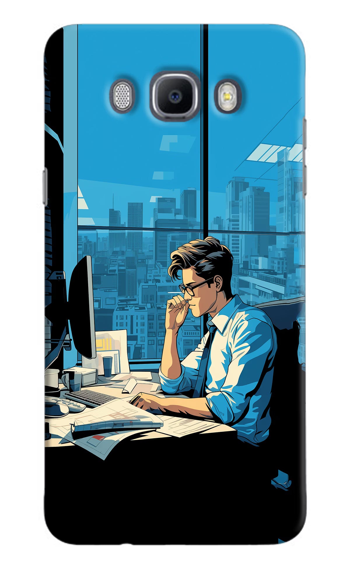 Focused Hustler (AI Generated) Samsung J7 2016 Hard Case Back Cover by Casekaro