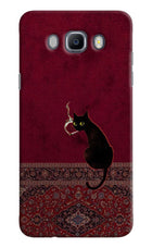 Midnight Cat Samsung J7 2016 Hard Case Back Cover by Casekaro