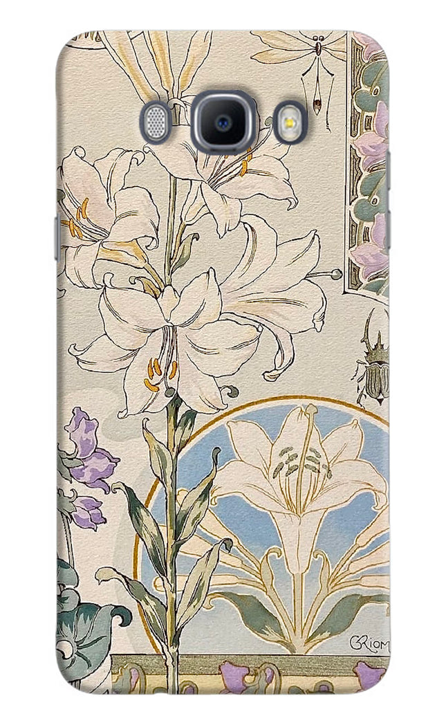 White Lily Samsung J7 2016 Hard Case Back Cover by Casekaro