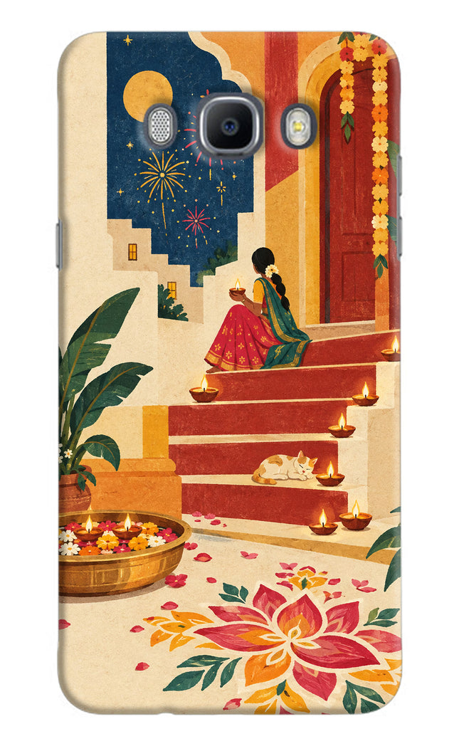Diwali Rangoli Samsung J7 2016 Hard Case Back Cover by Casekaro