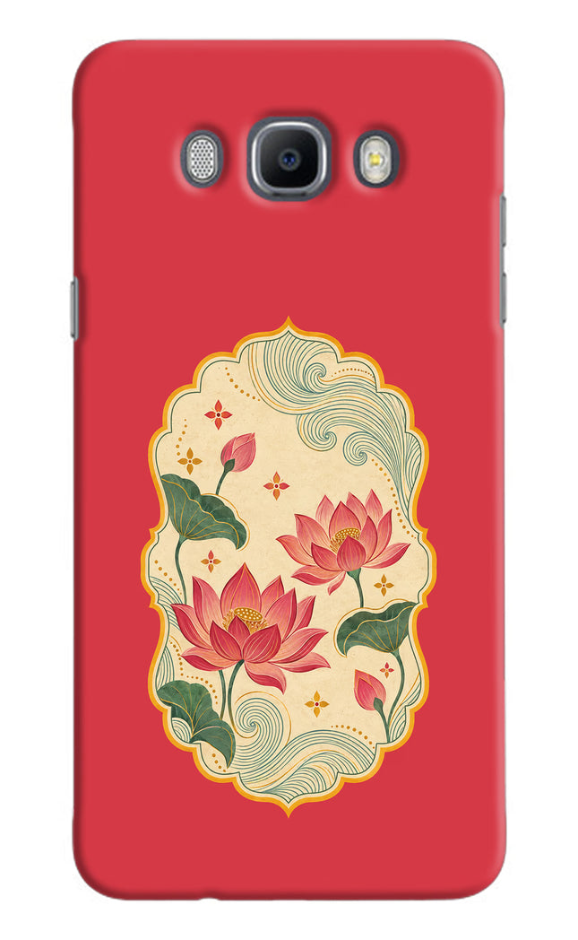 Pink Lotus Samsung J7 2016 Hard Case Back Cover by Casekaro