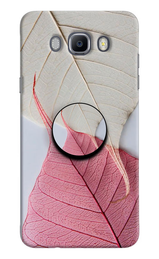 White Pink Leaf Samsung J7 2016 Pop Case by Casekaro
