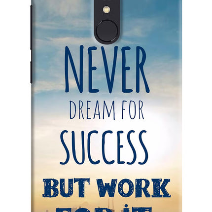 Never Dream For Success But Work For It Redmi Note 4 Hard Case Back Cover by Casekaro
