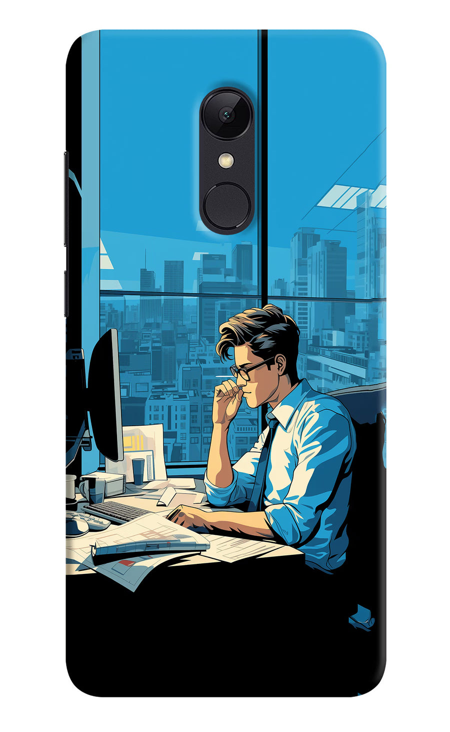 Focused Hustler (AI Generated) Redmi Note 4 Back Cover, Hard case