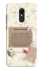 Hopeless Romantic Redmi Note 4 Hard Case Back Cover by Casekaro