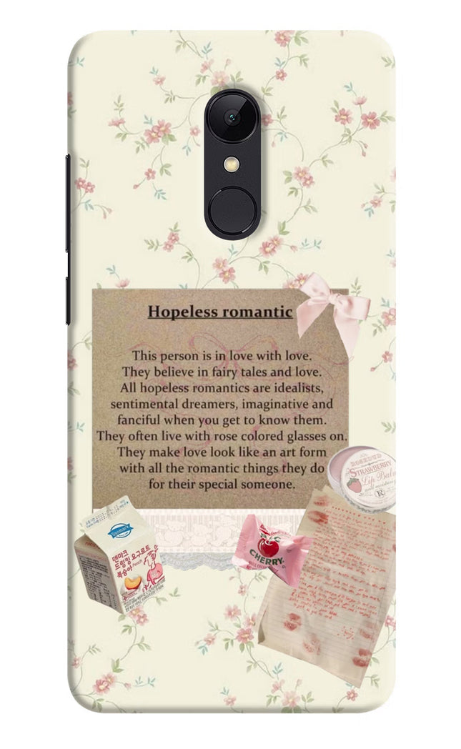 Hopeless Romantic Redmi Note 4 Hard Case Back Cover by Casekaro