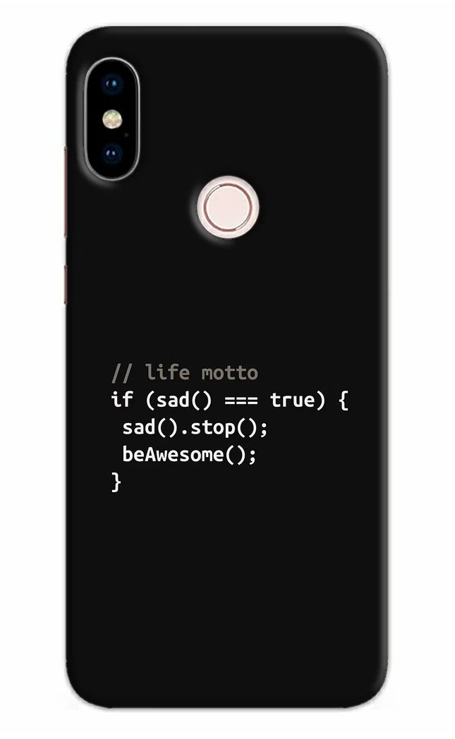 Life Motto Code Redmi Note 5 Pro Hard Case Back Cover by Casekaro
