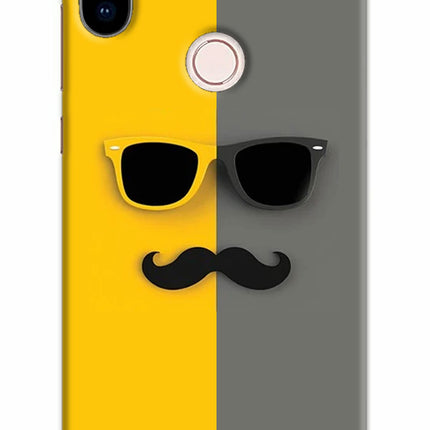 Sunglasses with Mustache Redmi Note 5 Pro Hard Case Back Cover by Casekaro