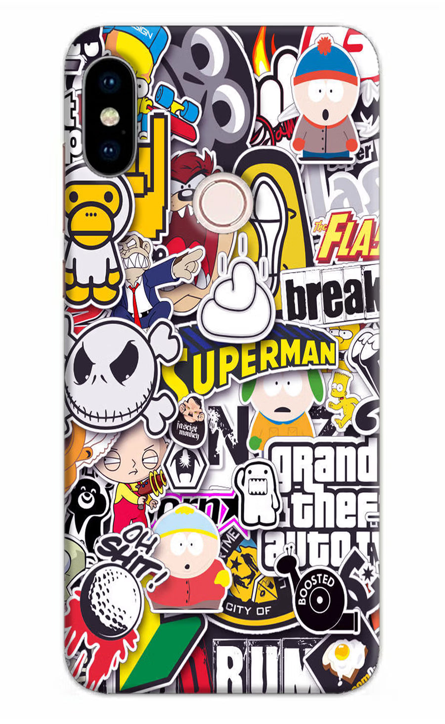 Sticker Bomb Redmi Note 5 Pro Back Cover, Hard case