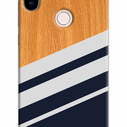 Blue and white wooden Redmi Note 5 Pro Hard Case Back Cover by Casekaro