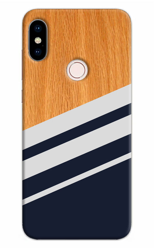 Blue and white wooden Redmi Note 5 Pro Hard Case Back Cover by Casekaro