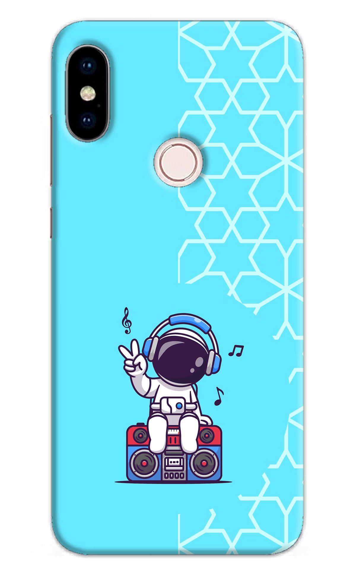 Cute Astronaut Chilling Redmi Note 5 Pro Hard Case Back Cover by Casekaro