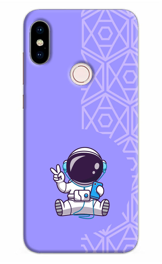 Cute Astronaut Chilling Redmi Note 5 Pro Hard Case Back Cover by Casekaro
