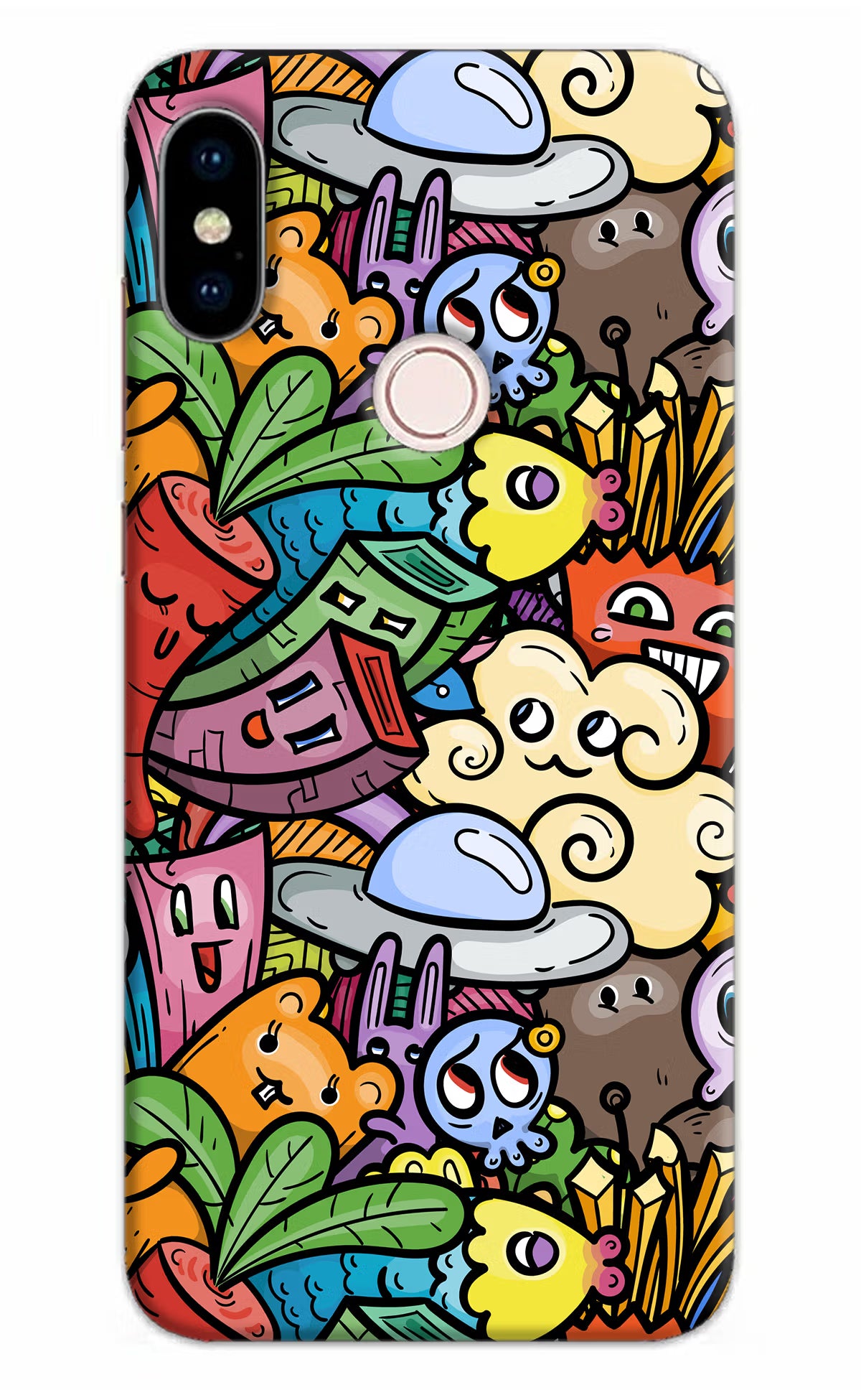 Veggie Doodle Redmi Note 5 Pro Hard Case Back Cover by Casekaro