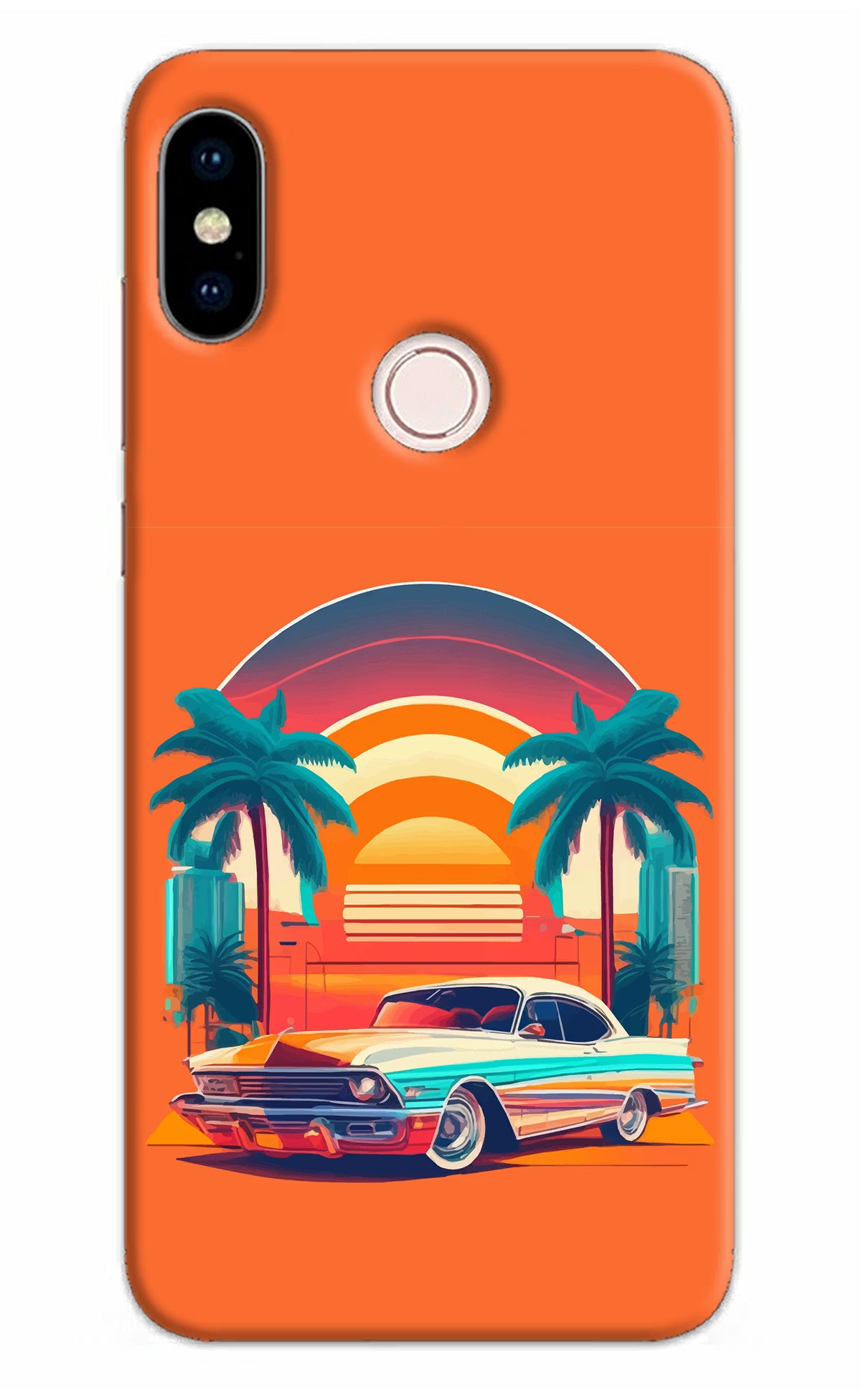 Palm Drive 80s Redmi Note 5 Pro Hard Case Back Cover by Casekaro