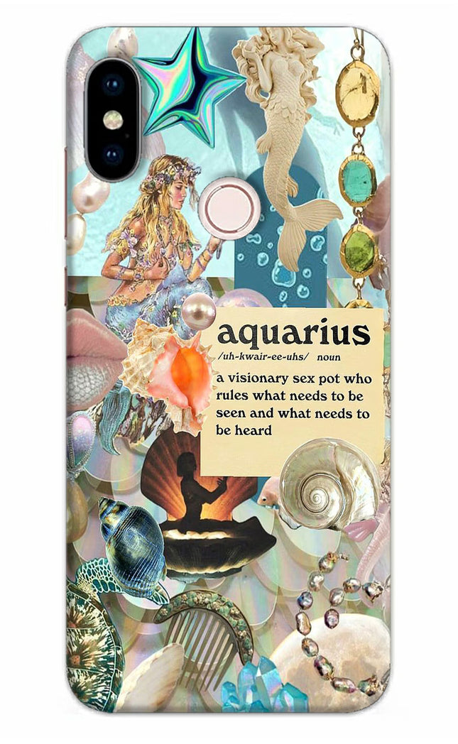 Aquarius Zodiac Redmi Note 5 Pro Hard Case Back Cover by Casekaro