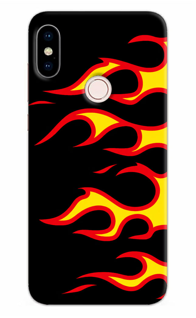 Side Sweep Flames Redmi Note 5 Pro Hard Case Back Cover by Casekaro