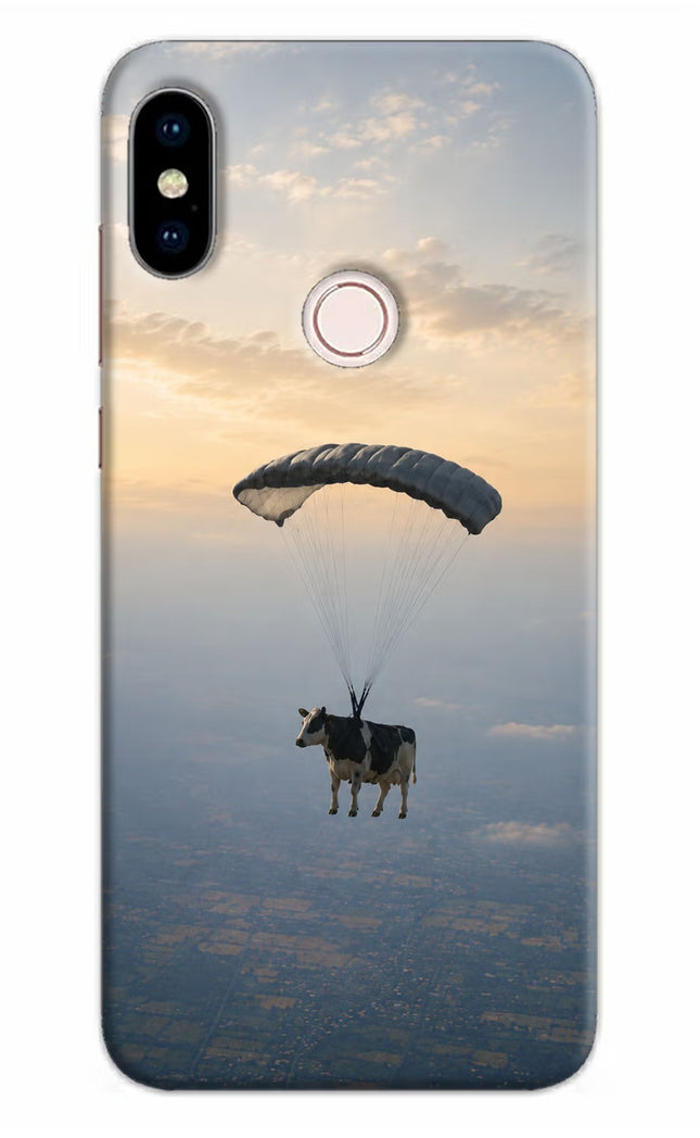 Skydiving Cow Redmi Note 5 Pro Hard Case Back Cover by Casekaro
