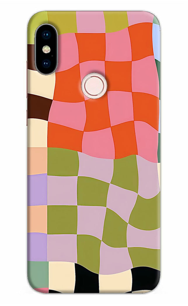Wavy Grid Redmi Note 5 Pro Hard Case Back Cover by Casekaro