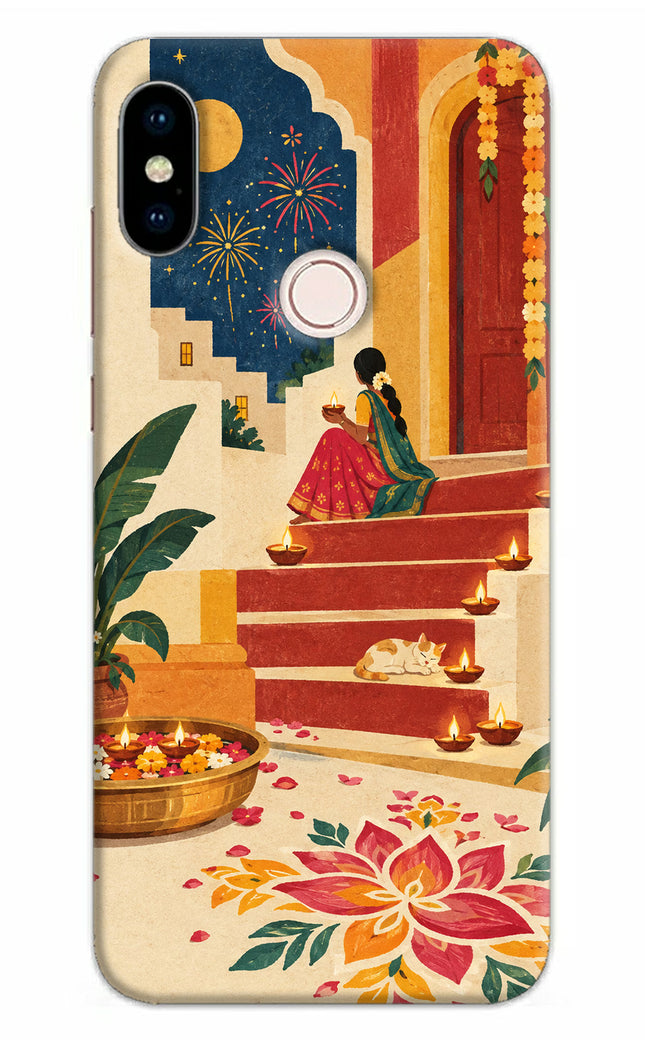 Diwali Rangoli Redmi Note 5 Pro Hard Case Back Cover by Casekaro
