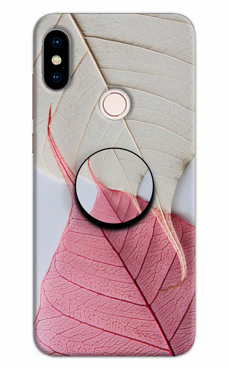 White Pink Leaf Redmi Note 5 Pro Pop Case, Hard case
