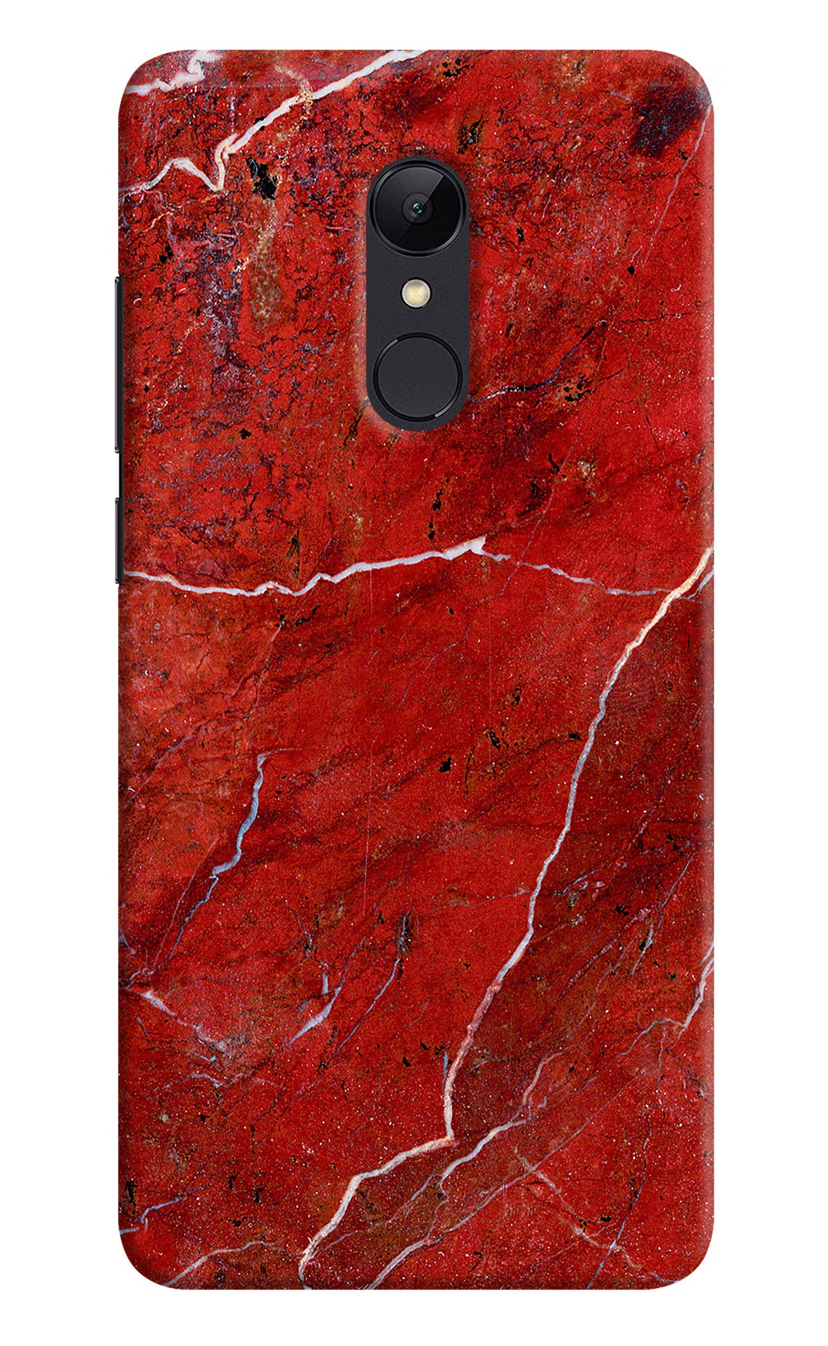 Red Marble Design Redmi Note 5 Hard Case Back Cover by Casekaro