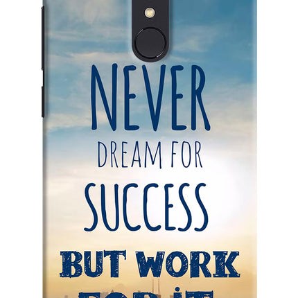 Never Dream For Success But Work For It Redmi Note 5 Hard Case Back Cover by Casekaro
