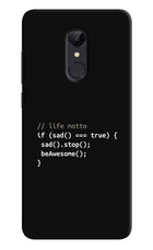 Life Motto Code Redmi Note 5 Hard Case Back Cover by Casekaro