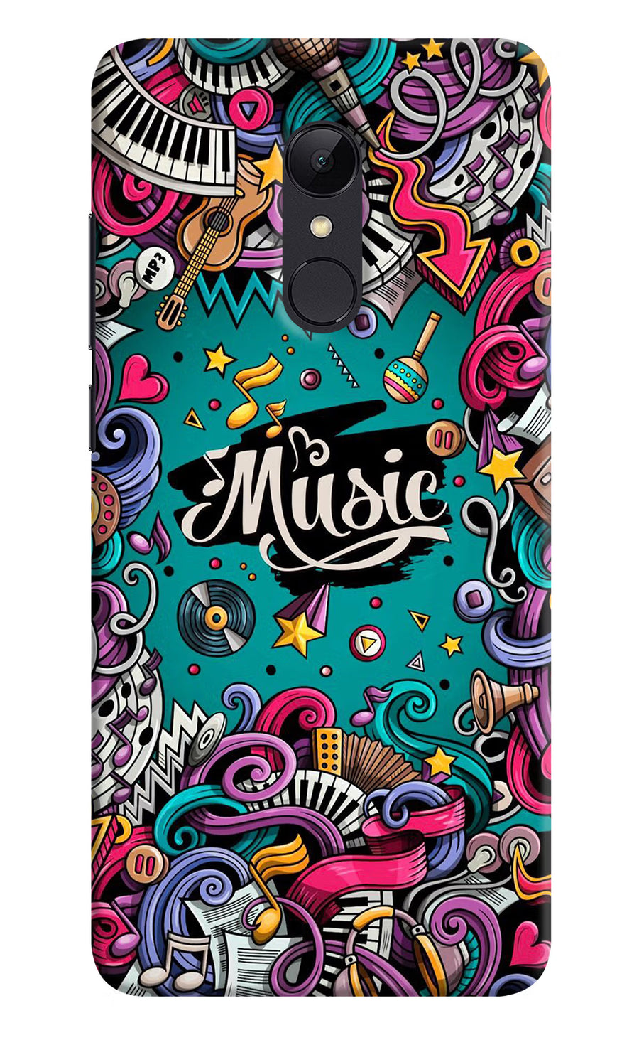 Music Graffiti Redmi Note 5 Back Cover, Hard case
