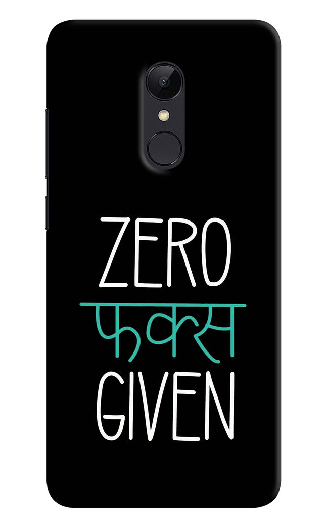 Zero Fucks Given Redmi Note 5 Hard Case Back Cover by Casekaro