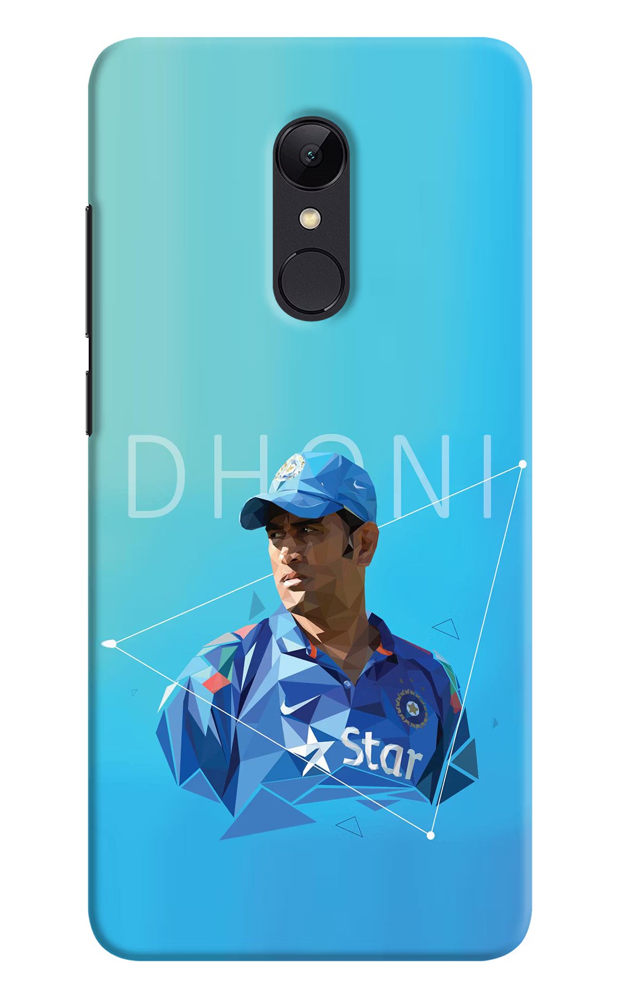 Dhoni Artwork Redmi Note 5 Hard Case Back Cover by Casekaro