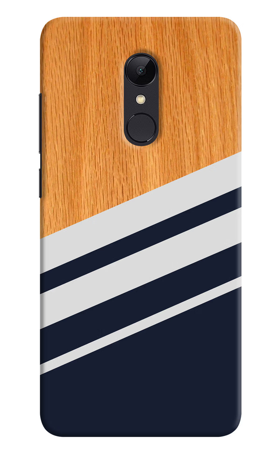 Blue and white wooden Redmi Note 5 Back Cover, Hard case