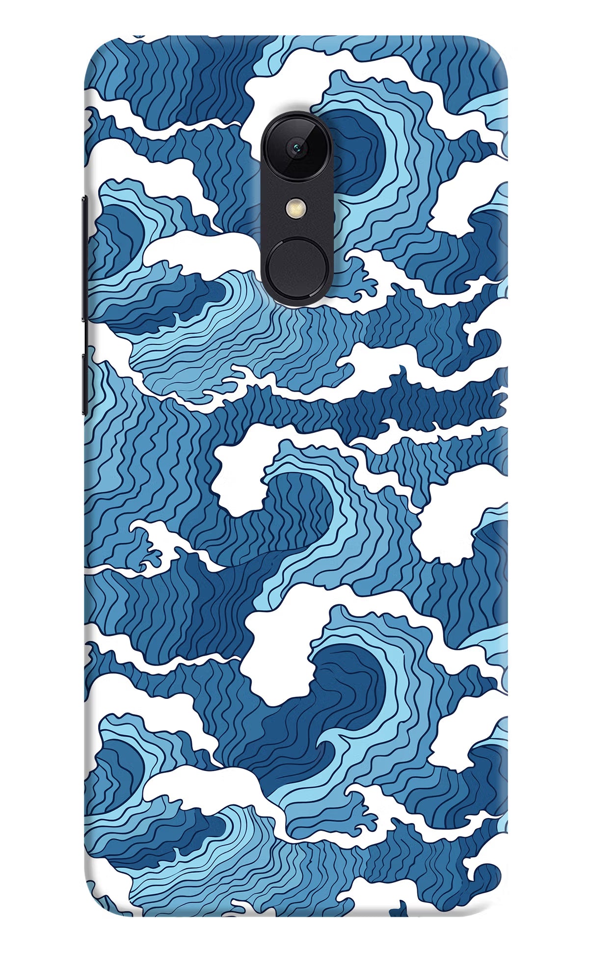 Blue Waves Redmi Note 5 Hard Case Back Cover by Casekaro