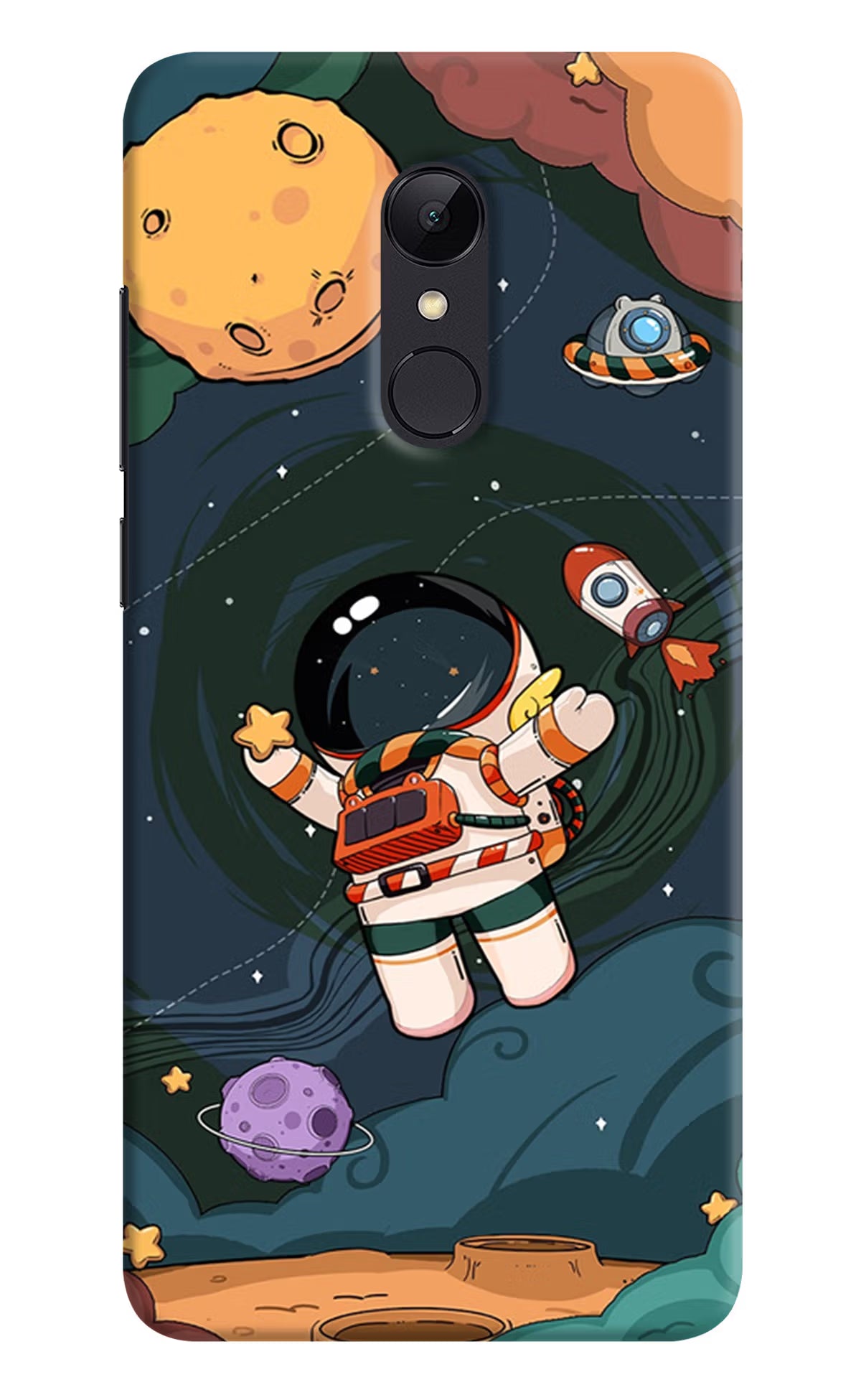 Cartoon Astronaut Redmi Note 5 Hard Case Back Cover by Casekaro