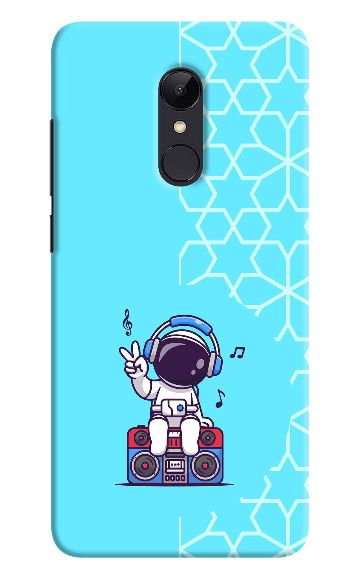 Cute Astronaut Chilling Redmi Note 5 Hard Case Back Cover by Casekaro
