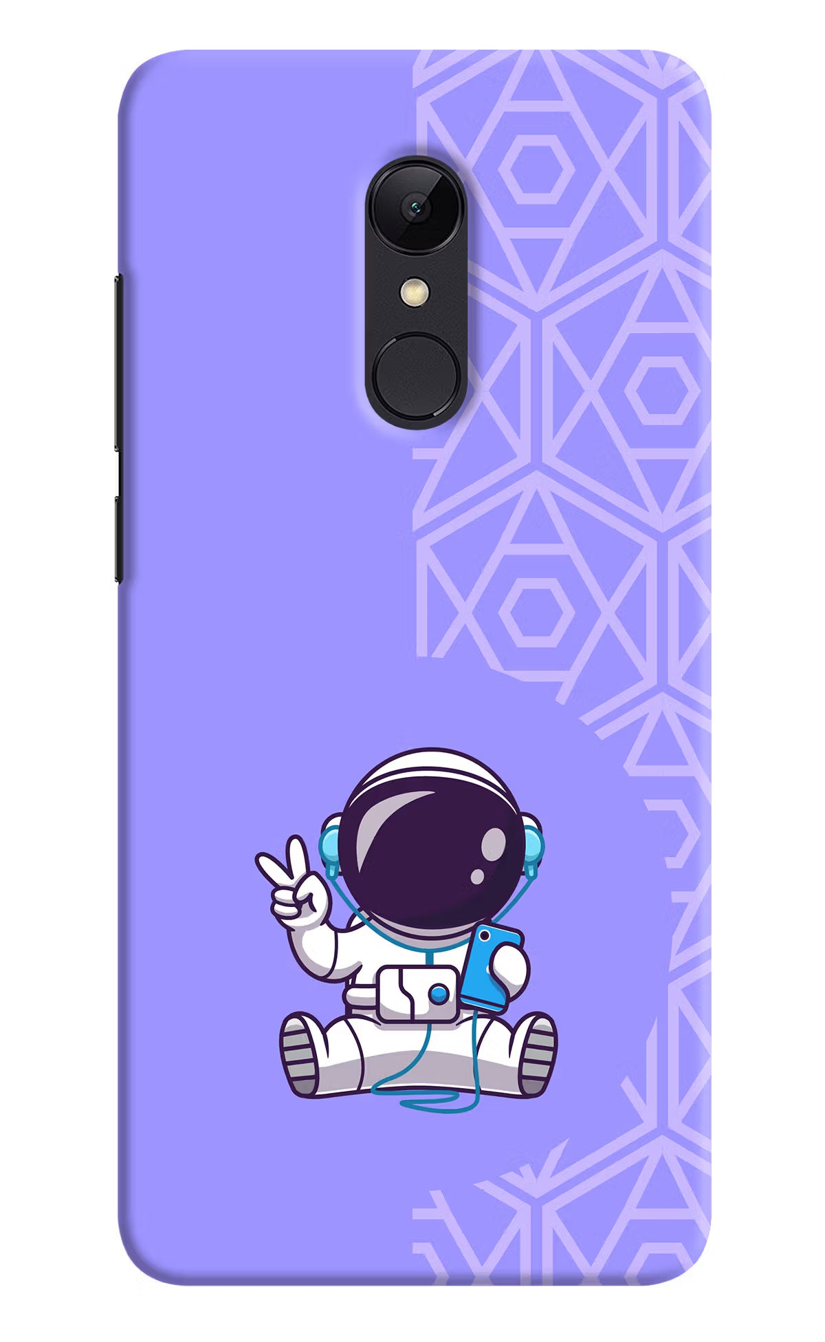 Cute Astronaut Chilling Redmi Note 5 Hard Case Back Cover by Casekaro