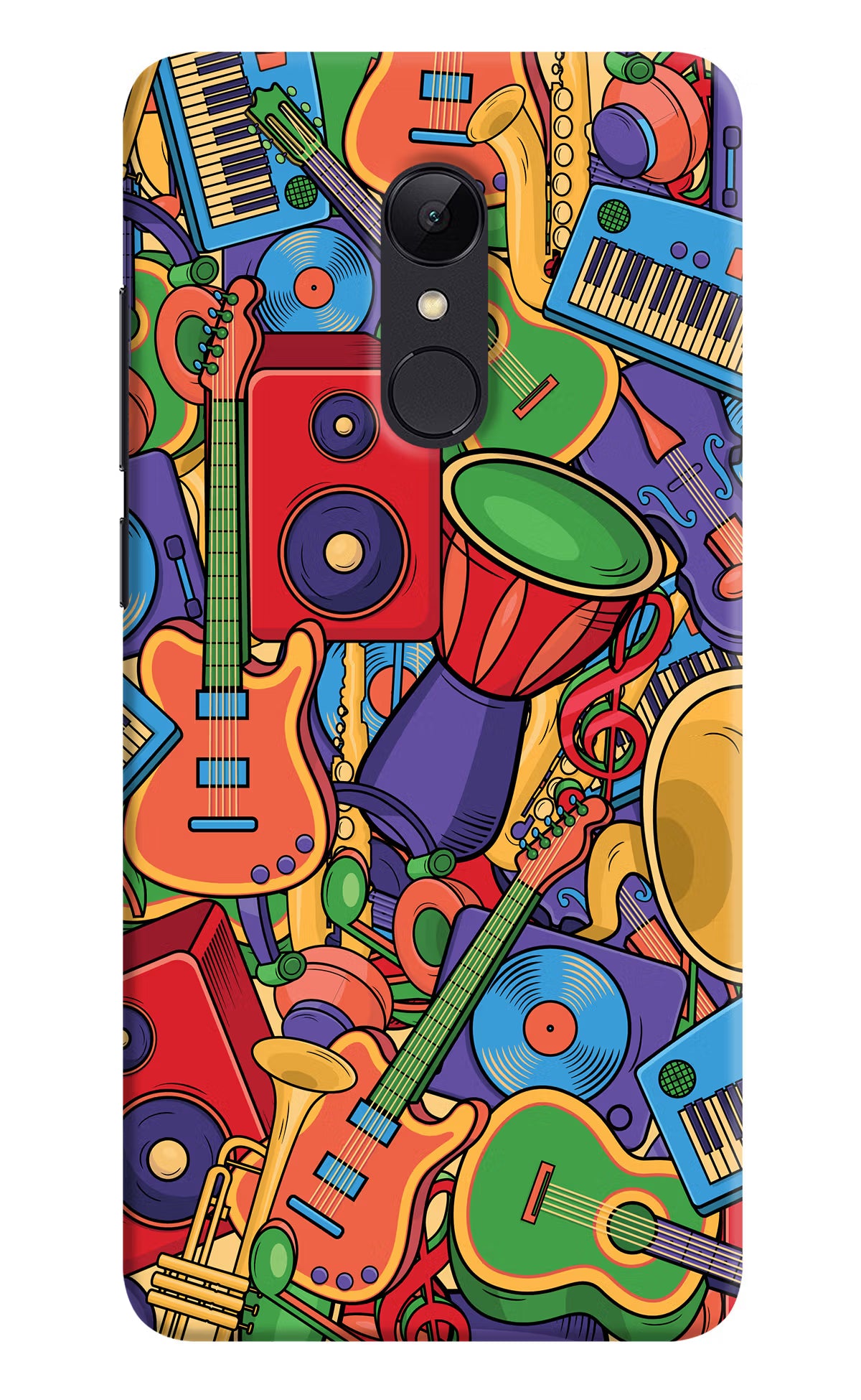 Music Instrument Doodle Redmi Note 5 Hard Case Back Cover by Casekaro