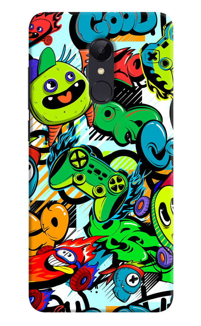 Game Doodle Redmi Note 5 Hard Case Back Cover by Casekaro