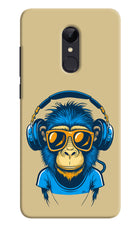 Monkey Headphone Redmi Note 5 Hard Case Back Cover by Casekaro