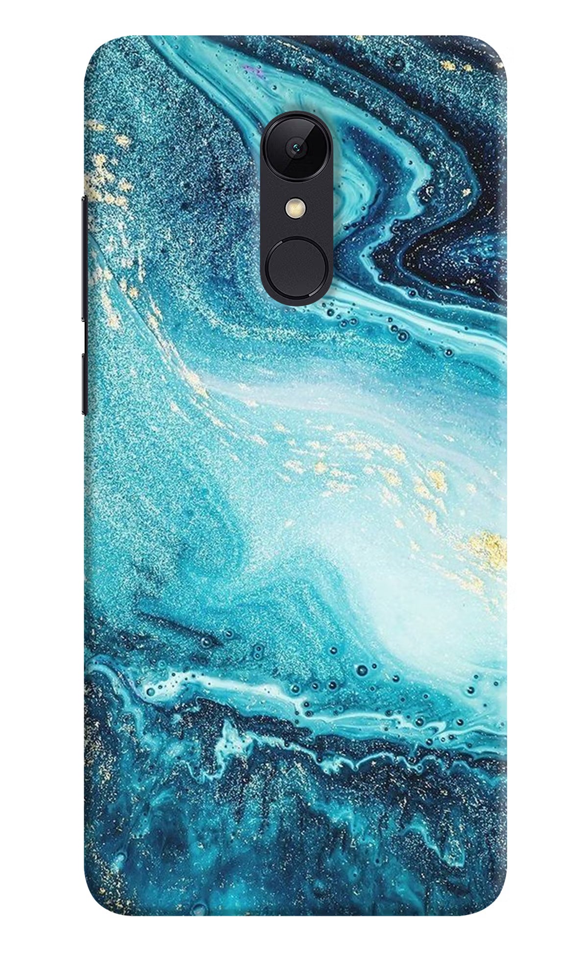 Blue Glitter Marble Redmi Note 5 Hard Case Back Cover by Casekaro