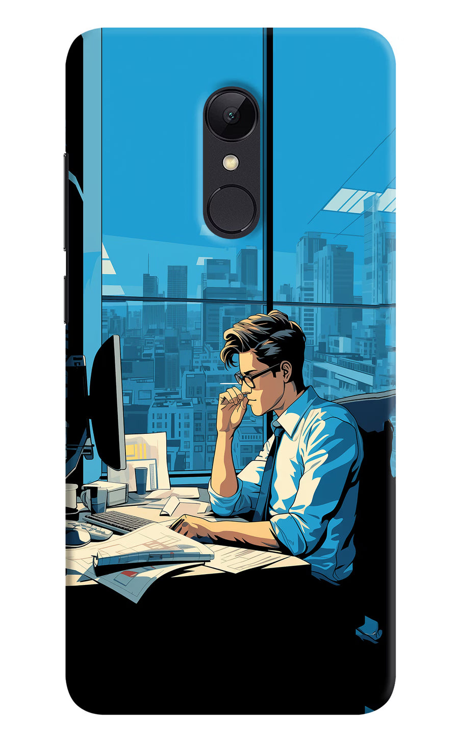 Focused Hustler (AI Generated) Redmi Note 5 Back Cover, Hard case
