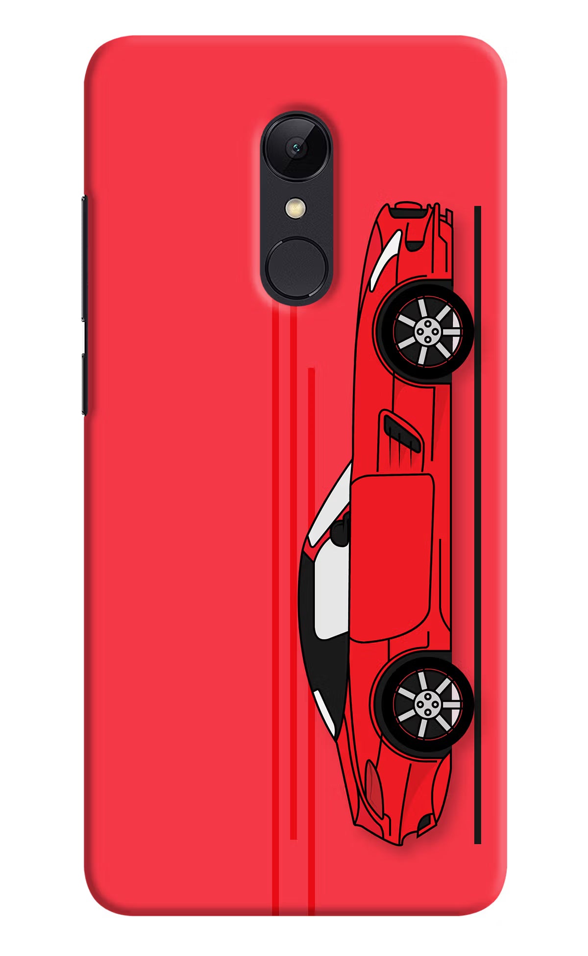 Red Velocity Redmi Note 5 Hard Case Back Cover by Casekaro