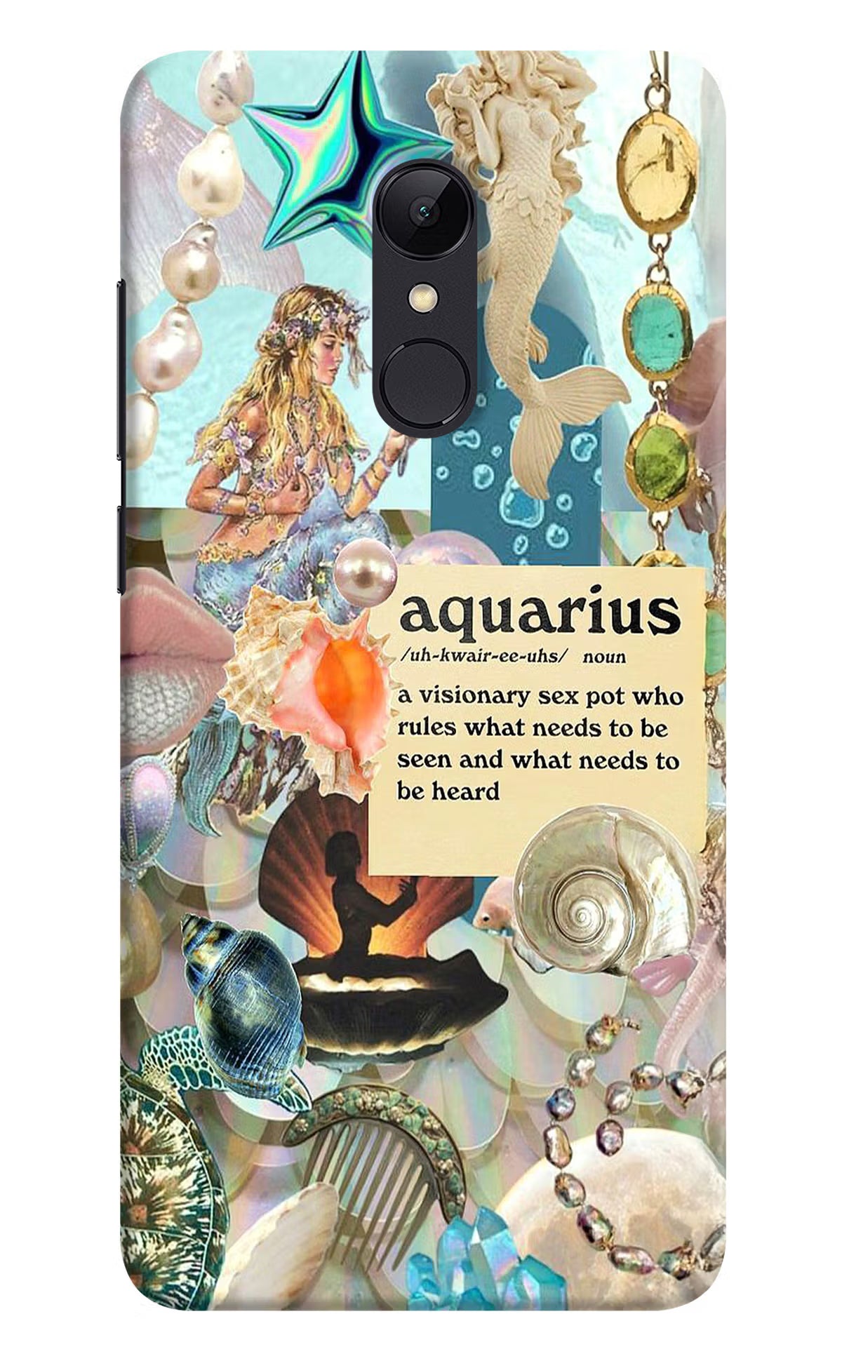 Aquarius Zodiac Redmi Note 5 Hard Case Back Cover by Casekaro