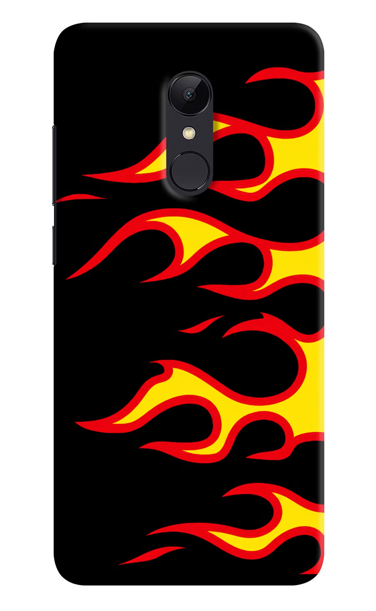 Side Sweep Flames Redmi Note 5 Hard Case Back Cover by Casekaro